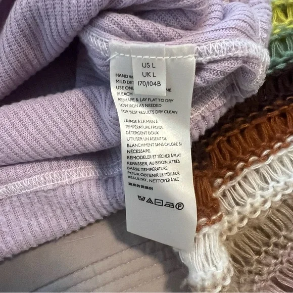 We The Free Lavender Sweater with Striped Sleeves - Picture 6 of 6